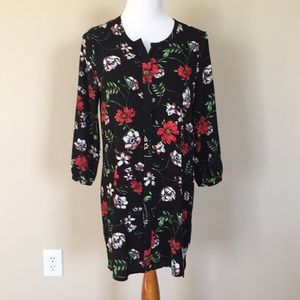 Flowered 3/4 sleeve Tunic